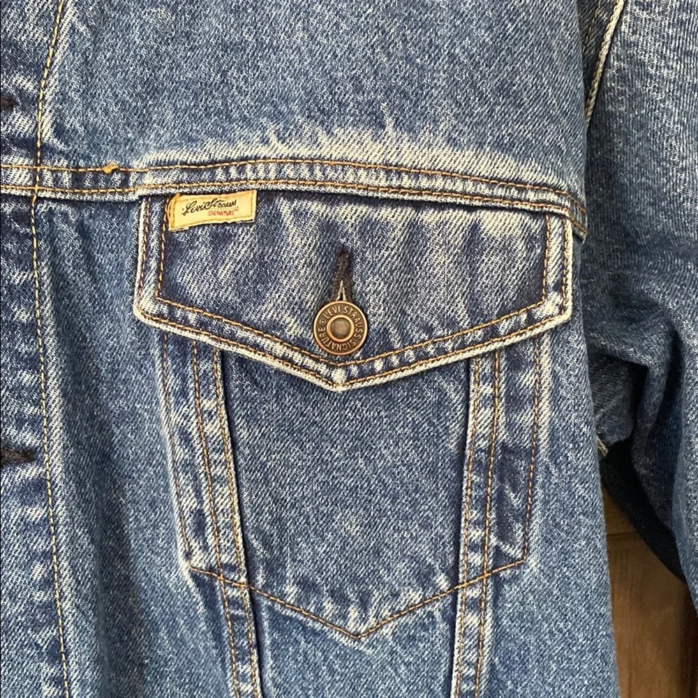 Levi Strauss Signature Blue Denim Jacket 100% Cotton Women’s Size Large - Picture 6 of 16